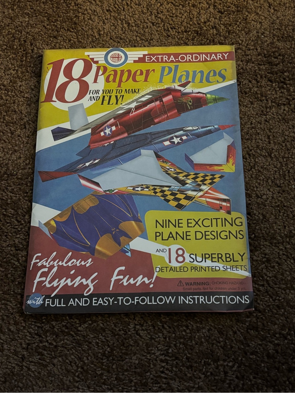 Vintage Paper Planes Booklet - Red, Blue, Yellow Cover